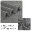Vangao Waffle Café Curtains for Kitchen, 2-Pack, 90W x 115H cm, Gray view 3