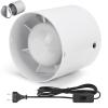 100 mm Inline Duct Fan, 130 m³/h, 3 m Cable with Switch, Bathroom Exhaust Fan view 1