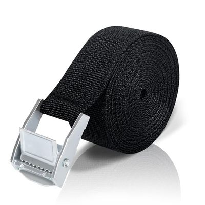 ieron Tie-Down Straps with Cam Buckle, 5 m, Black