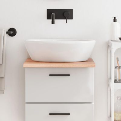Camerina Solid Wood Washbasin Countertop/Tabletop, Light Brown, 40 x 60 x 2 cm, Treated