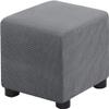 uyeoco Elastic Footstool Cover, Jacquard Slipcover for Rectangular Ottomans, 40 x 40/45 x 45/50 x 50 cm, #1 35 x 35 cm view 2