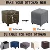 uyeoco Elastic Footstool Cover, Jacquard Slipcover for Rectangular Ottomans, 40 x 40/45 x 45/50 x 50 cm, #1 35 x 35 cm view 4