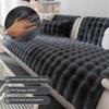 Aocase Rabbit Plush Sofa Cover for L-Shaped, U-Shaped and Standard Sofas, Dark Gray, 90 x 240 cm view 4