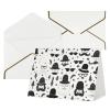 NONHAI Blank Greeting Cards with Envelopes, Beard-and-Hat Black-and-White Pattern view 1
