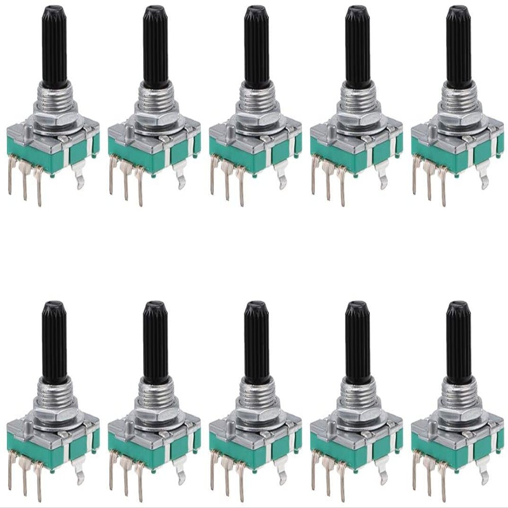 XYWHPGV 360° Rotary Encoder Code Switch, EC16 Digital Potentiometer, 3 Pins, 20 Positions, 10-Pack