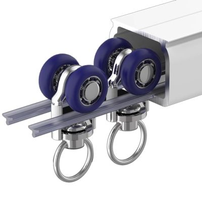 White Curtain Track Set with Roller Hooks and Installation Accessories