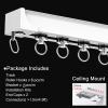 White Curtain Track Set with Roller Hooks and Installation Accessories view 2