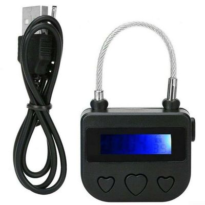 Digital Time Lock with LCD Display, Waterproof, USB Rechargeable, 99 Hours 59 Minutes, Black