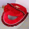 NANZU 2-Piece Blue/Green Diamond Velvet Toilet Seat Cover Set view 1