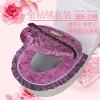 NANZU 2-Piece Blue/Green Diamond Velvet Toilet Seat Cover Set view 2