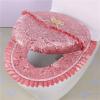 NANZU 2-Piece Blue/Green Diamond Velvet Toilet Seat Cover Set view 3