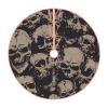 Cool Retro Christmas Tree Skirt with Skull Graphics and Jute Trim view 1