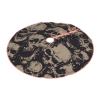 Cool Retro Christmas Tree Skirt with Skull Graphics and Jute Trim view 2