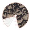 Cool Retro Christmas Tree Skirt with Skull Graphics and Jute Trim view 3