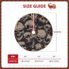 Cool Retro Christmas Tree Skirt with Skull Graphics and Jute Trim view 4