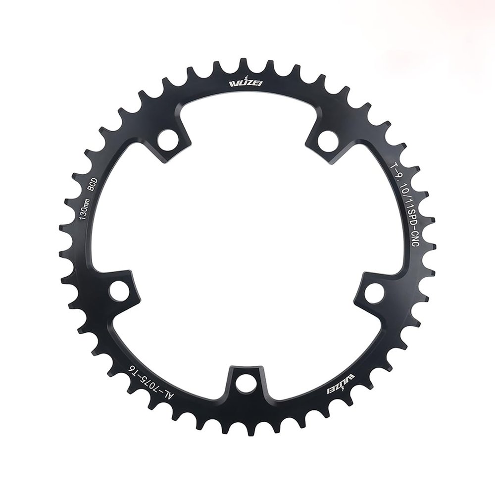 KTKEET 110/130 BCD Bicycle Chainring, 36T–60T, 5-Bolt Round Narrow-Wide, 9/10/11-Speed (130 BCD 42T)
