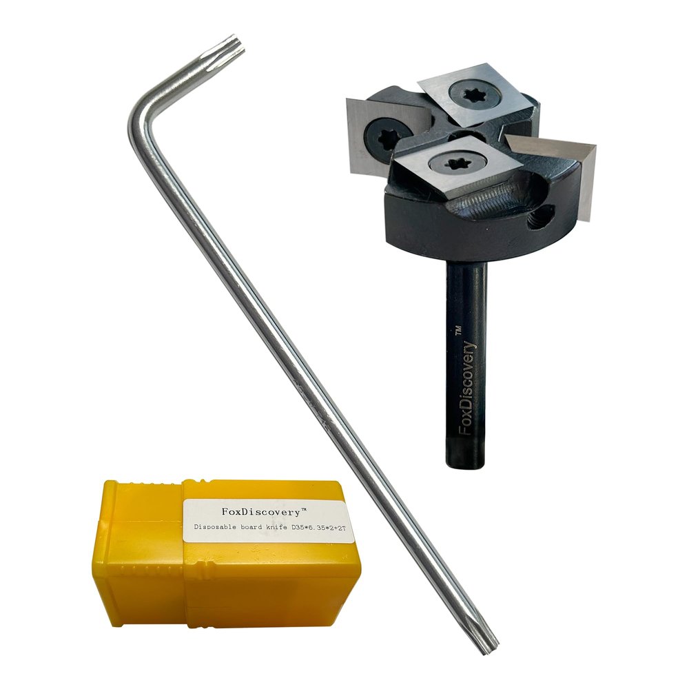 FOX DISCOVERY CNC Spoilboard Surfacing Router Bit, 1/4 in Shank, 1-3/8 in Cutting Diameter