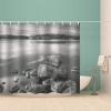 Homxi Dark Gray Sea Stones and Trees Shower Curtain, 90 x 180 cm view 3