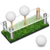 Menkxi Stand for 3 Golf Balls with Black Base, Acrylic, 15 cm view 1