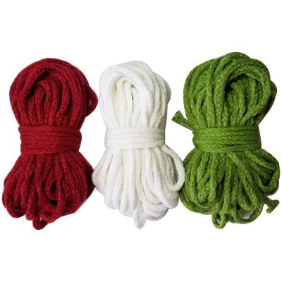 Braided Garden Cord, 100% Acrylic, 5 mm, Mixed 3 Colors, 50 m