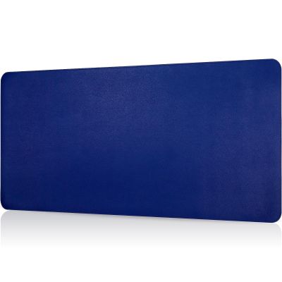 Laokiiy Desk Mat, Double-Sided, Large Mouse Pad, Natural Cork & PU Leather, Blue