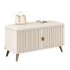 MNBVH Shoe Bench with Metal and Wood Shoe Rack, 90 x 30 x 50 cm, Color B view 1
