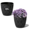 MELTOM ECO Recycled Decorative Planter with Saucer, Black, 3XL, 27 cm view 1