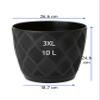 MELTOM ECO Recycled Decorative Planter with Saucer, Black, 3XL, 27 cm view 2