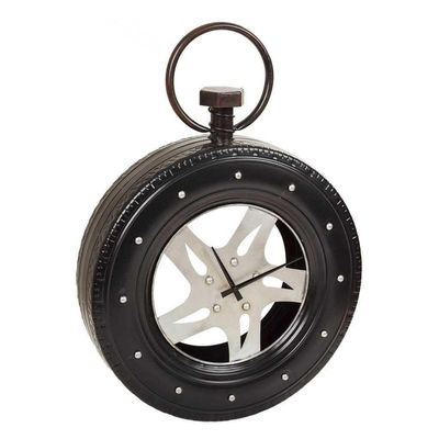 WANDERLUST DECO Black Metal Wall Clock 51 x 14.5 x 72 in