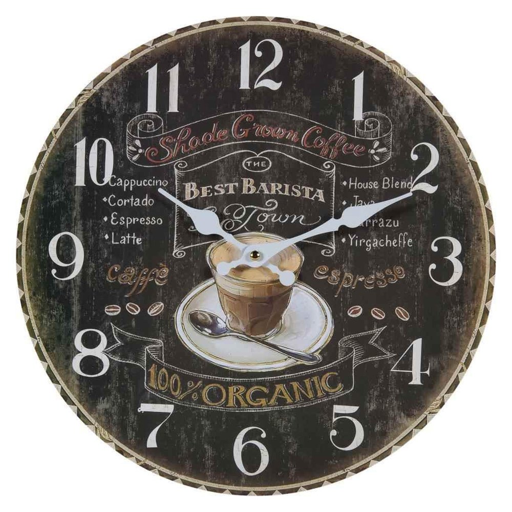 WANDERLUST DECO Black Wooden Wall Clock T34x2h cm