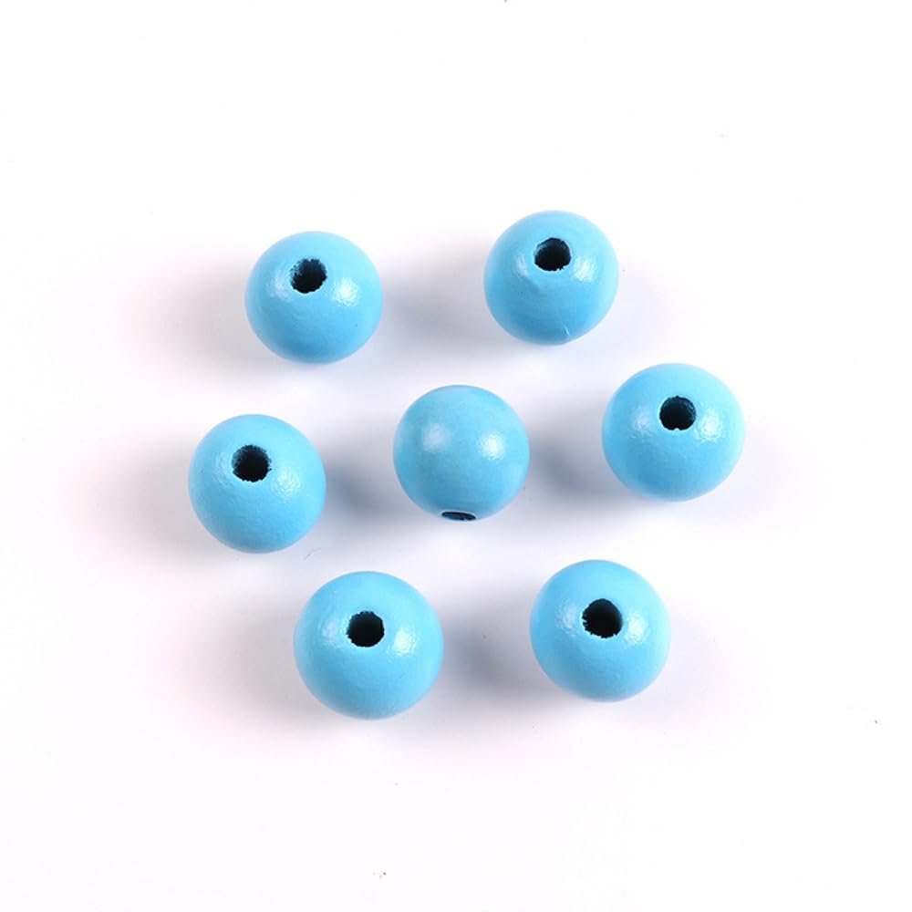 Whakano 40-Piece Round Natural Loose Wood Spacer Beads