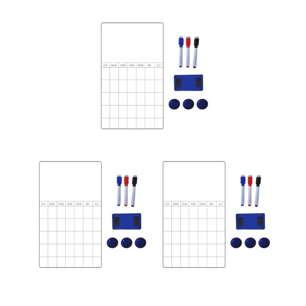 3-Piece Kitchen Refrigerator Whiteboard Set, Monthly Planner, Home Decor Style 1