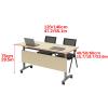 PQXQZ Folding Rolling Conference Table, Rectangular Multifunctional Computer Desk for Office, Color C, 140 x 60 x 75 cm view 2