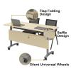 PQXQZ Folding Rolling Conference Table, Rectangular Multifunctional Computer Desk for Office, Color C, 140 x 60 x 75 cm view 3