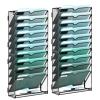 SUPEASY 11-Tier Wall File Organizer, Hanging File Holder for Papers, Folders and Magazines, Wall Organizer for Clipboards, Assembly Required, Black, 2-Pack view 1
