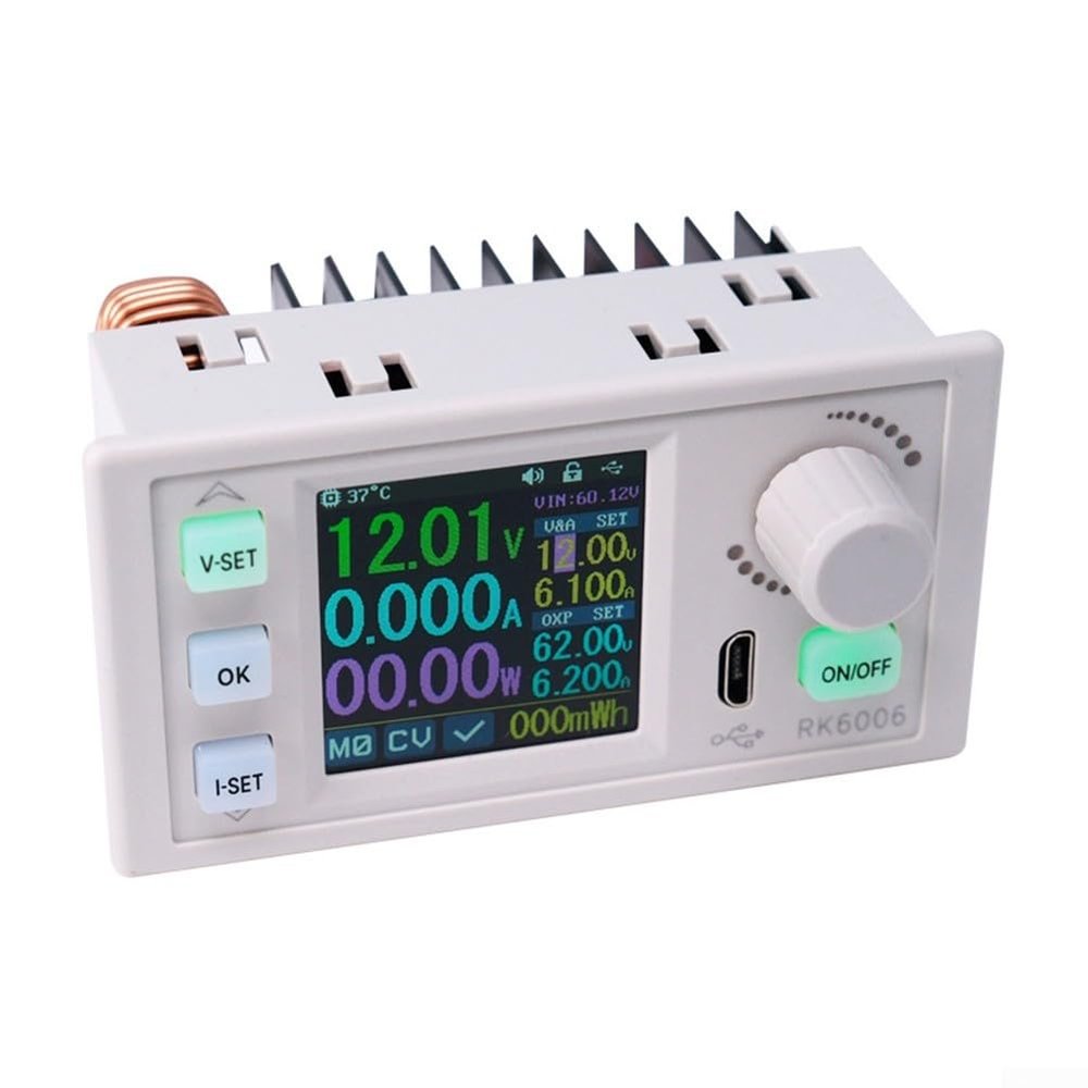 DC-Regulated Power Panel Module with 1.54-Inch LCD Display, Adjustable Voltage and APP Control (RK6006)