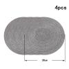 Soulnioi Round Cotton Placemats, 38 cm, Heat-Resistant, Washable, 6-Pack, Dark Gray view 2