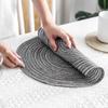 Soulnioi Round Cotton Placemats, 38 cm, Heat-Resistant, Washable, 6-Pack, Dark Gray view 3