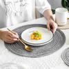 Soulnioi Round Cotton Placemats, 38 cm, Heat-Resistant, Washable, 6-Pack, Dark Gray view 4
