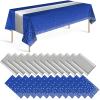Blue and Silver Tablecloth and Table Runner Set for Parties view 1