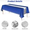 Blue and Silver Tablecloth and Table Runner Set for Parties view 3