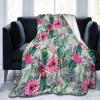 Watercolor Cactus Feathers and Arrows Flannel Fleece Throw Blanket, 150 x 200 cm view 1