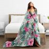 Watercolor Cactus Feathers and Arrows Flannel Fleece Throw Blanket, 150 x 200 cm view 4