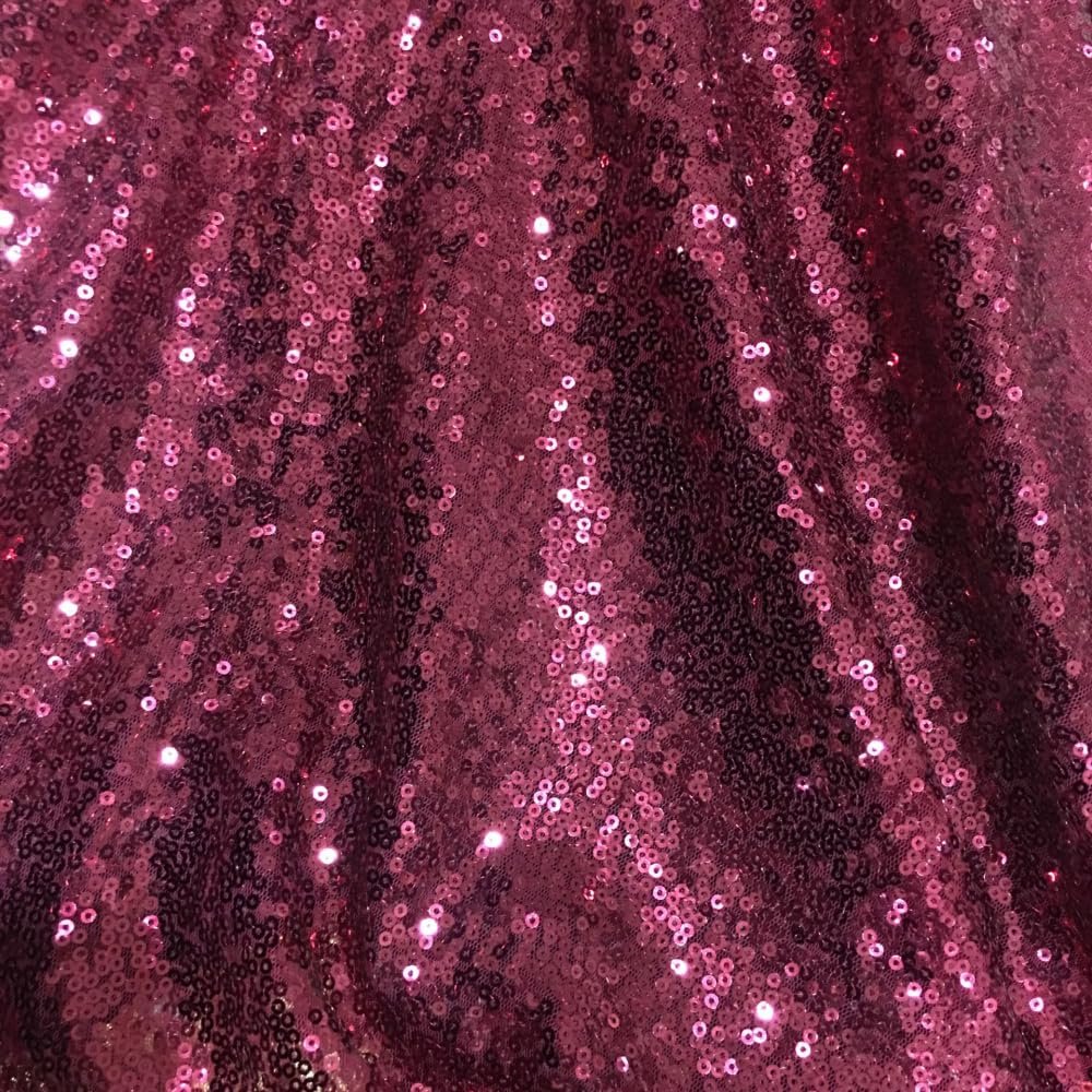 130 cm x 3 m Wine Red Sequin Tulle Fabric for DIY Crafts and Decorations