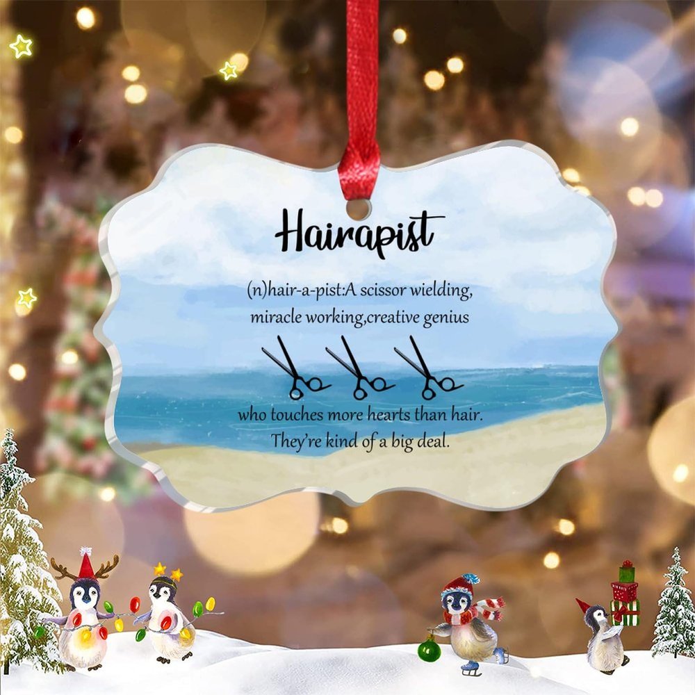 Guangpat Hair Stylists Hairapist Definition Typography Christmas Tree Ornaments 2023 Funny Acrylic Keepsake Gifts