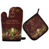 Christmas Oven Mitt & Potholder Set, Golden Swirls, 2-Piece view 1