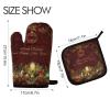 Christmas Oven Mitt & Potholder Set, Golden Swirls, 2-Piece view 2