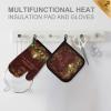 Christmas Oven Mitt & Potholder Set, Golden Swirls, 2-Piece view 3