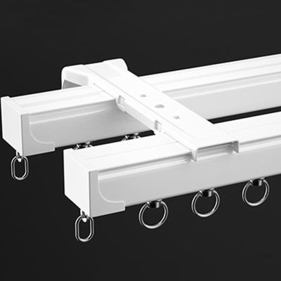 Aluminum Double-Track Ceiling Curtain Rail, 100–600 cm, Color 03