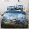 Winter Bedding 135 x 200 cm Steam Locomotive, 2-Piece Reversible Microfiber Set with 80 x 80 cm Pillowcase view 1